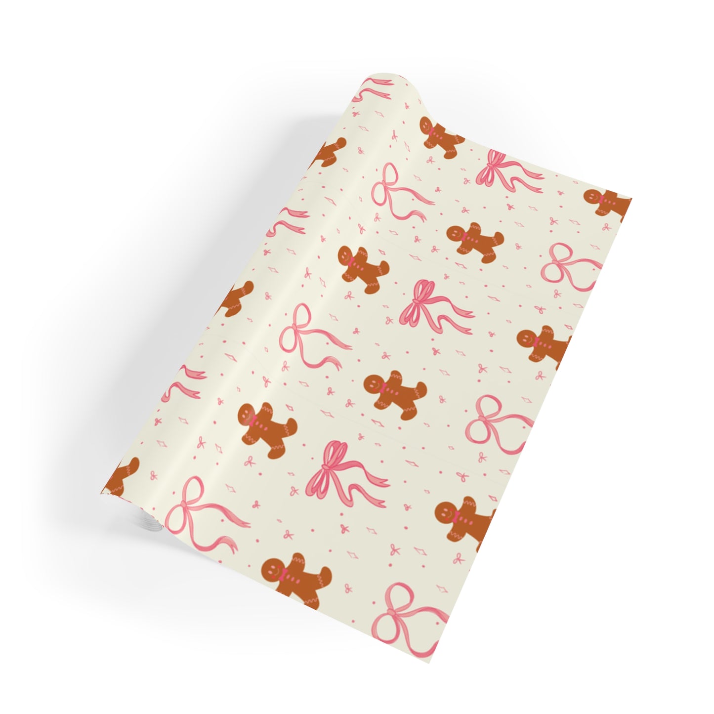 Gingerbread Men Gift Wrapping Paper Rolls, 1pc