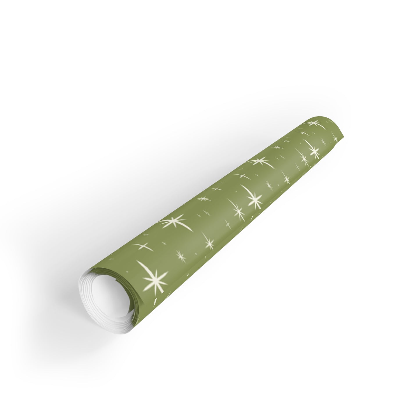 Green Stars Gift Wrapping Paper Rolls, 1pc
