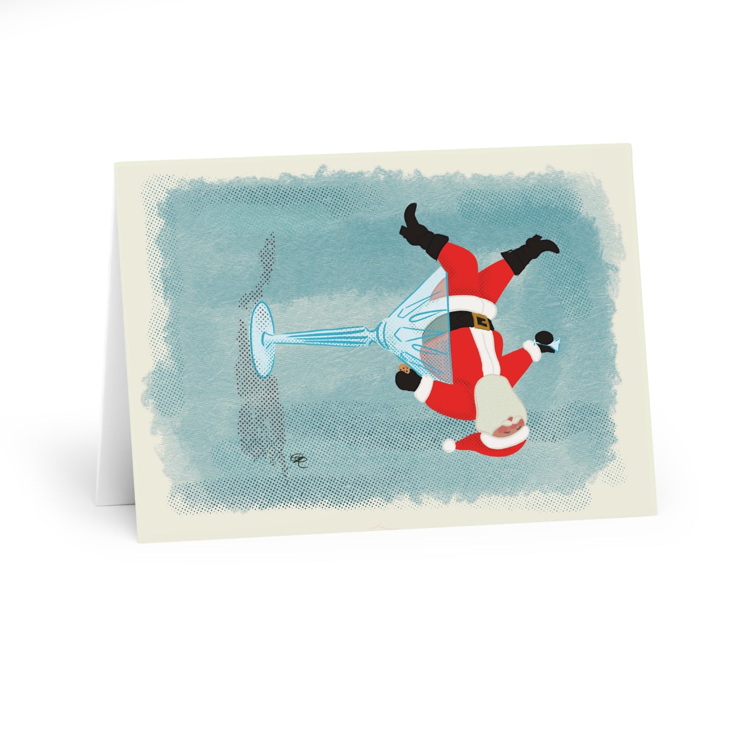 Festive Santa Martini Christmas Cards (5 Pack)