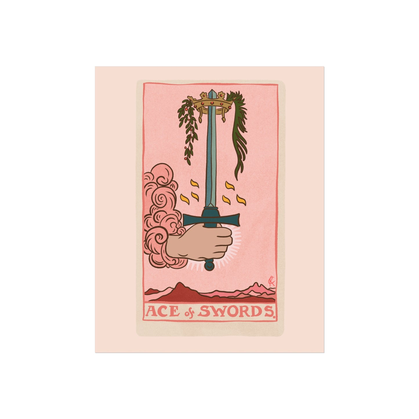 Ace of Swords Tarot Card Wall Art