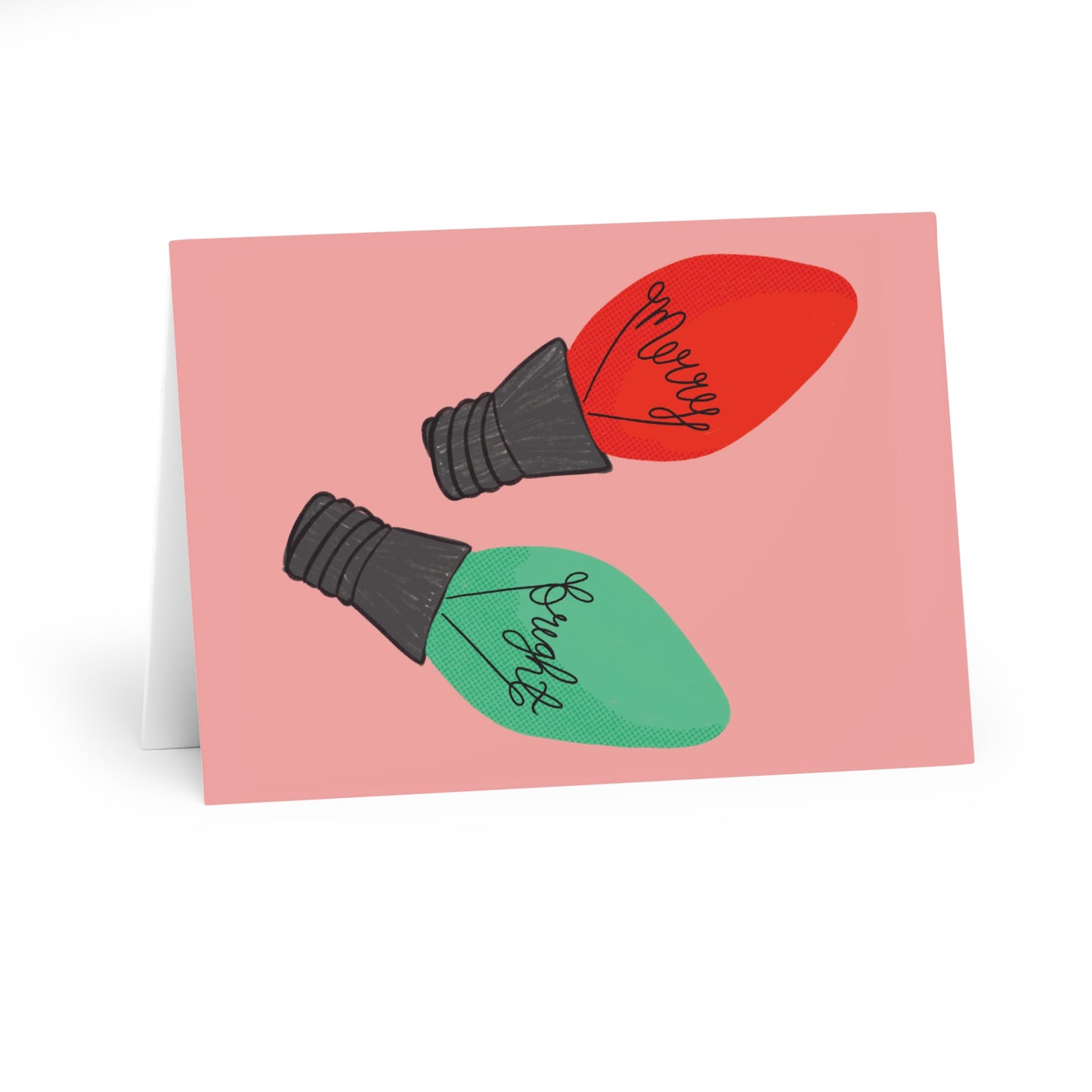 Merry and Bright Fairy Lights Christmas Cards (5 Pack)