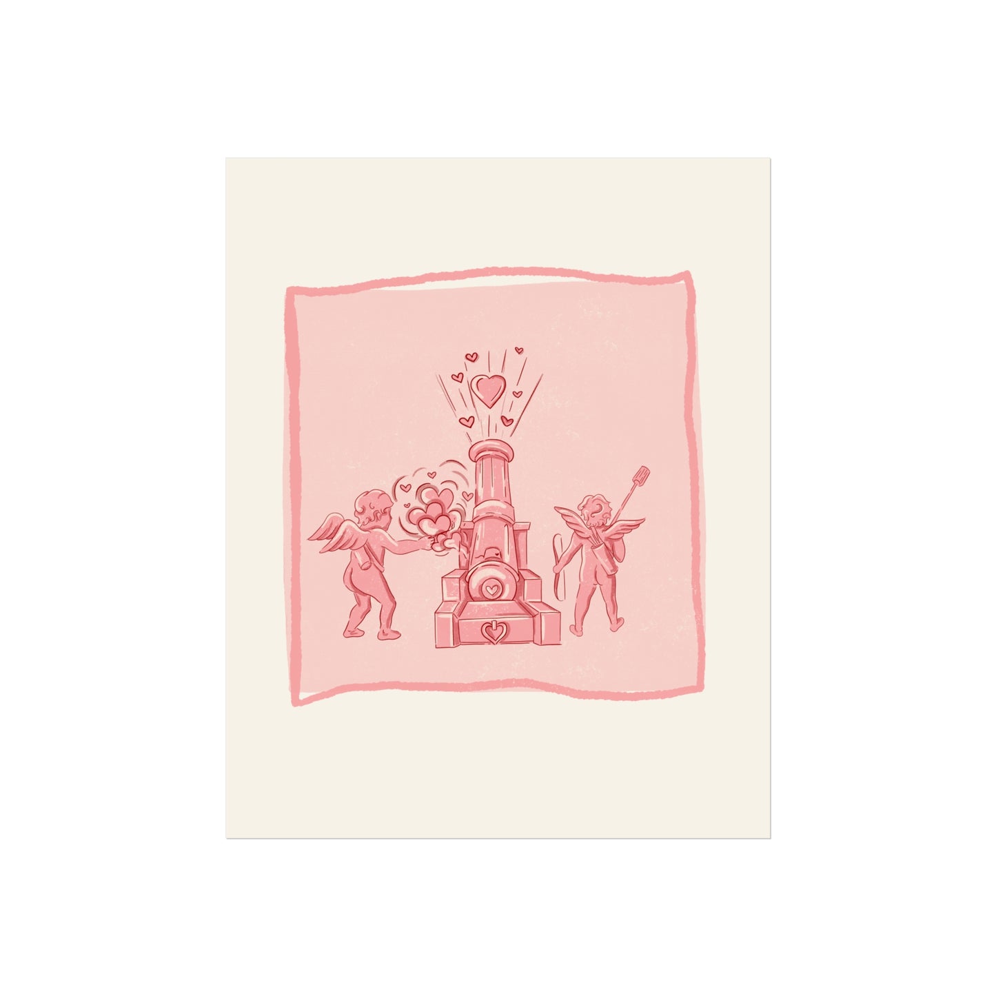 Cupid Cannon Wall Art - Funny Sarcastic Poster - Bold Quirky Decor for Home or Office - Sassy and Unique Print - cute Gift Idea