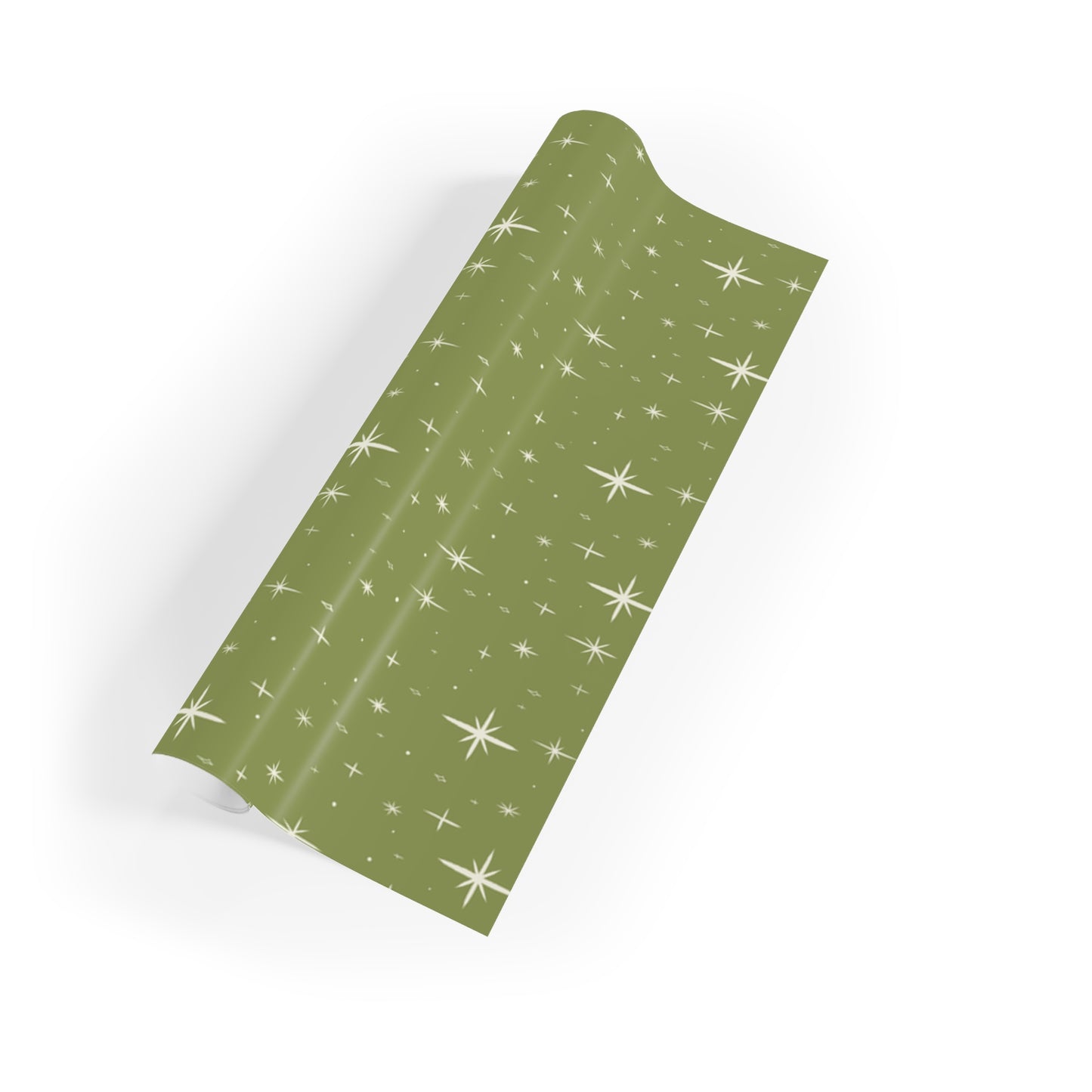Green Stars Gift Wrapping Paper Rolls, 1pc