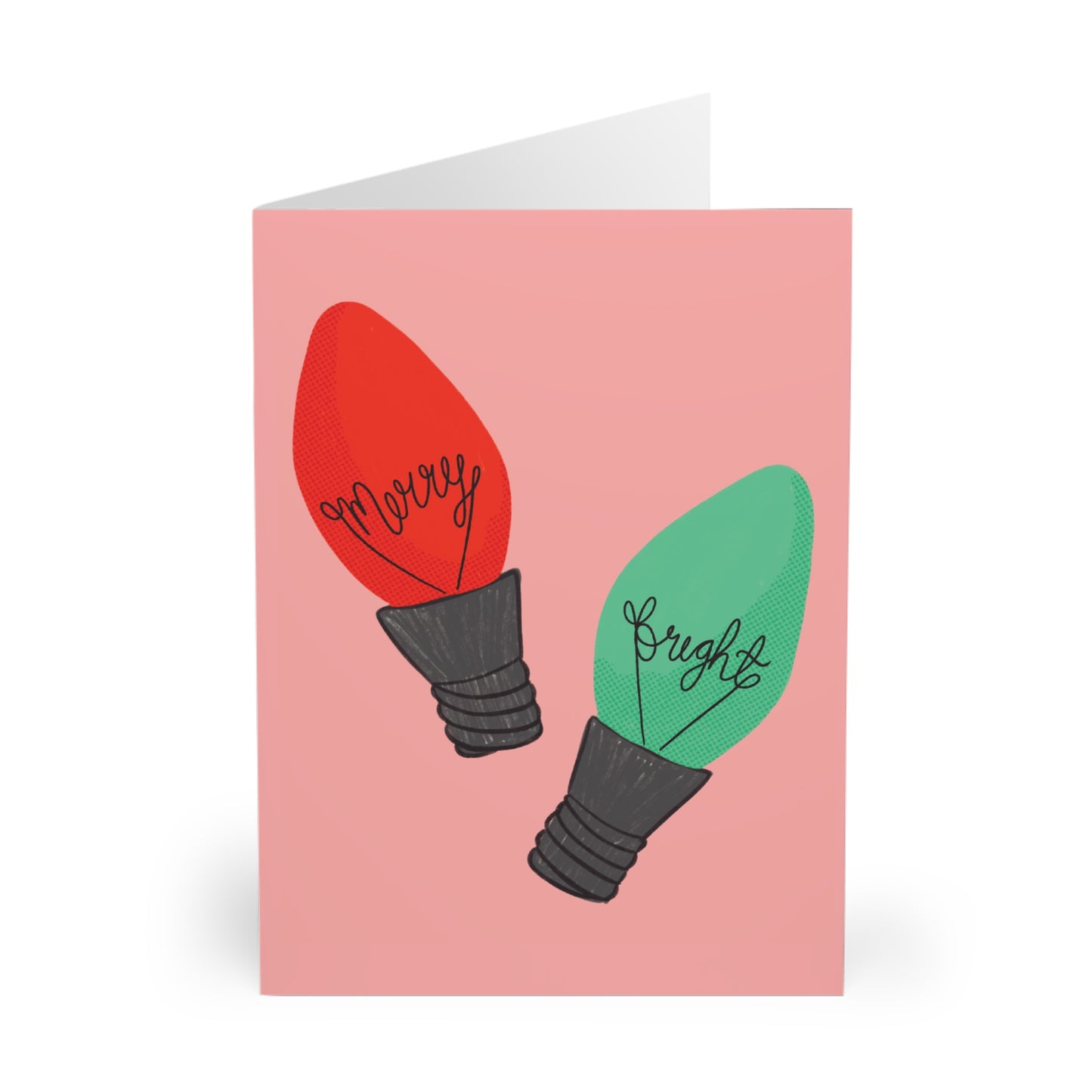 Merry and Bright Fairy Lights Christmas Cards (5 Pack)