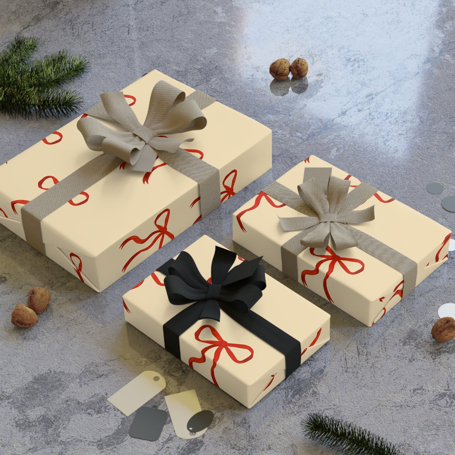 Bow wrapping paper sheets