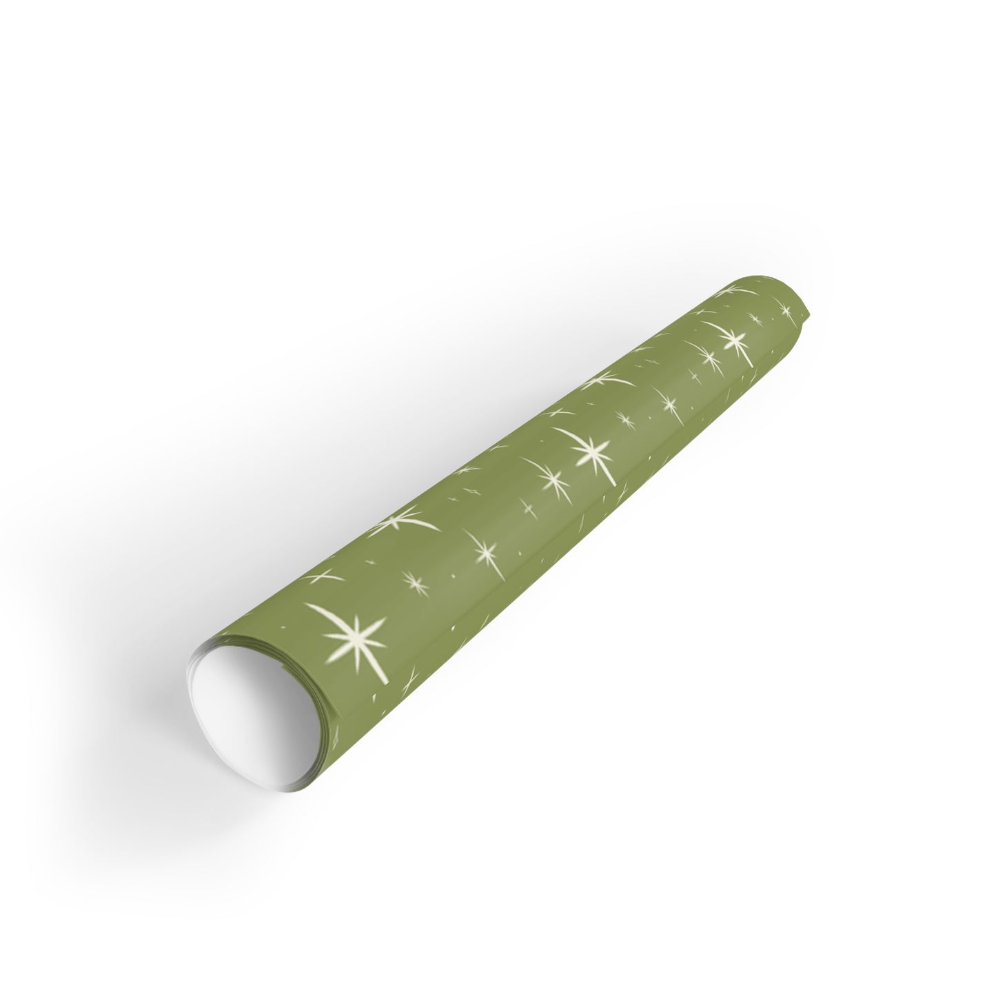 Green Stars Gift Wrapping Paper Rolls, 1pc