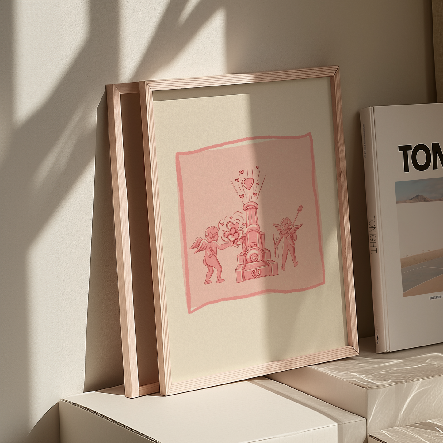 Cupid Cannon Wall Art - Funny Sarcastic Poster - Bold Quirky Decor for Home or Office - Sassy and Unique Print - cute Gift Idea