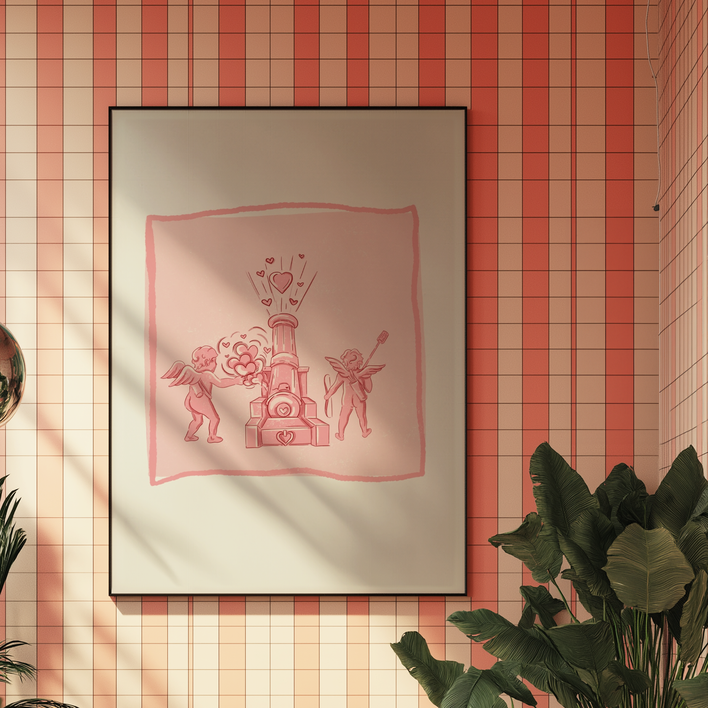 Cupid Cannon Wall Art - Funny Sarcastic Poster - Bold Quirky Decor for Home or Office - Sassy and Unique Print - cute Gift Idea