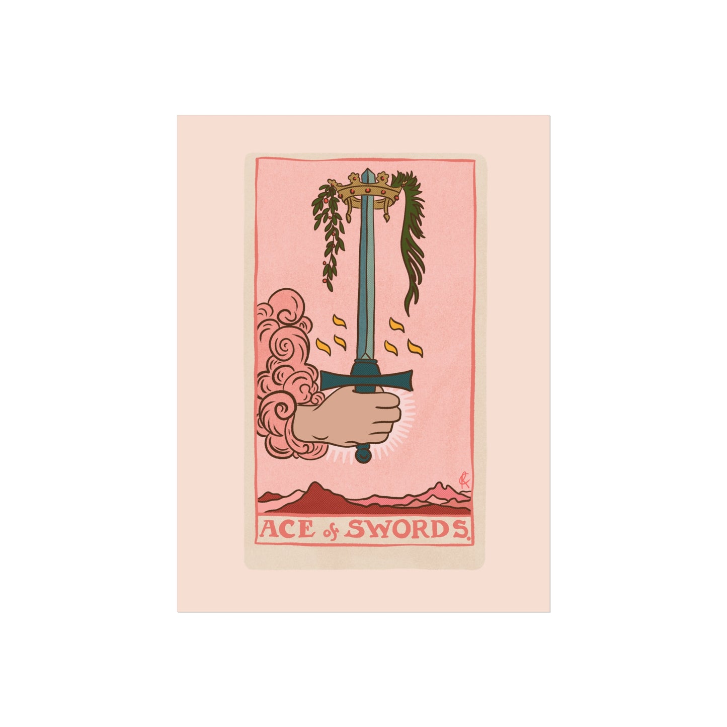 Ace of Swords Tarot Card Wall Art