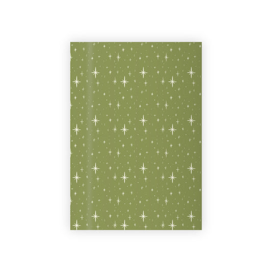 Green Stars Gift Wrapping Paper Rolls, 1pc