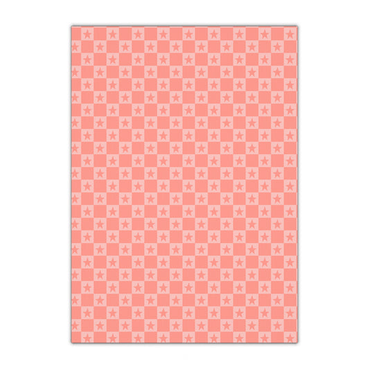 Check star wrapping paper sheets