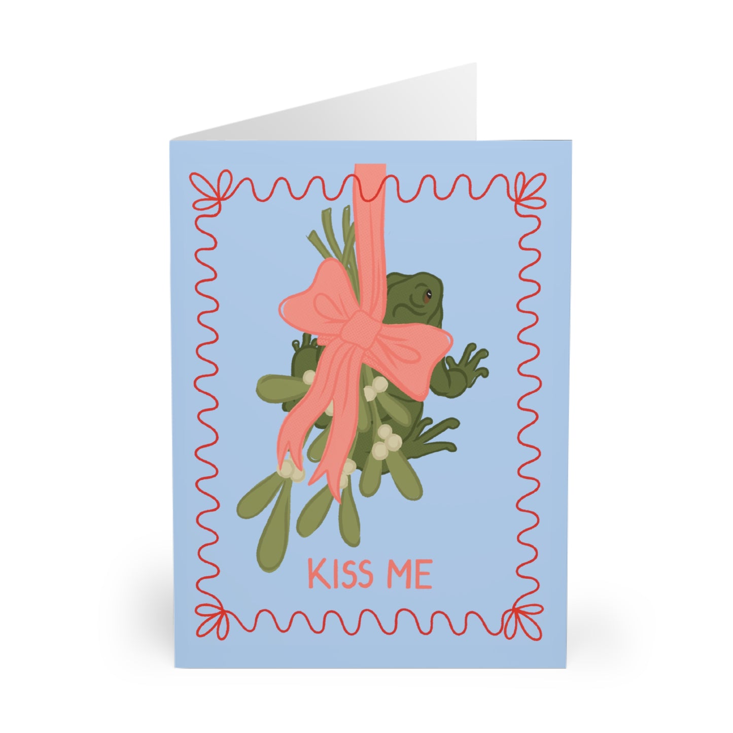 Kiss Me Under the Mistletoad Christmas Cards (5 Pack)