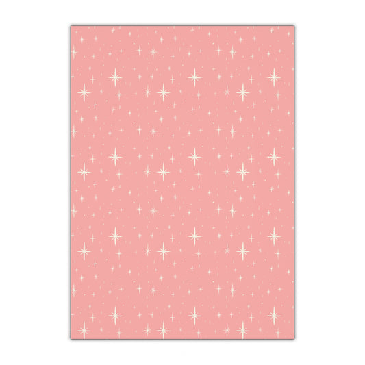 Pink Stars Gift Wrapping Paper Sheets, 1pc