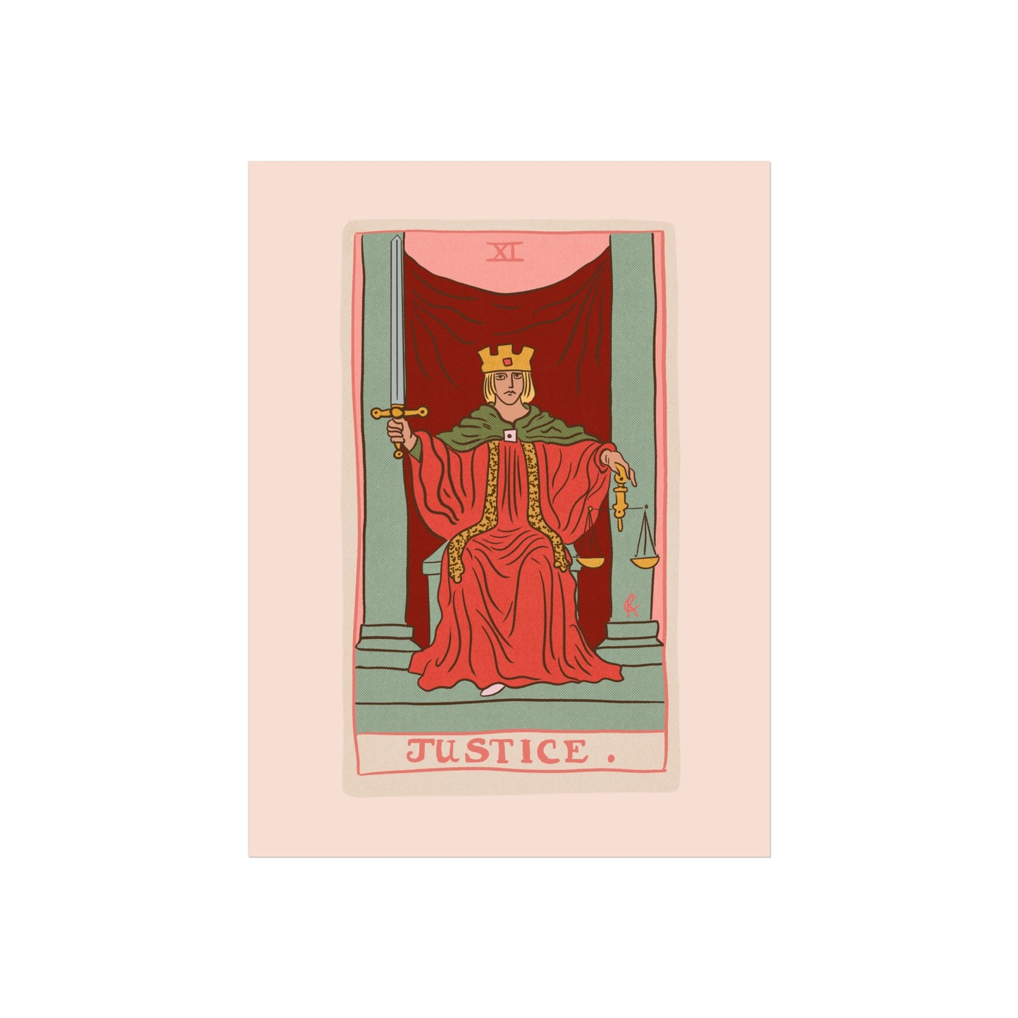Justice Tarot Card Wall Art