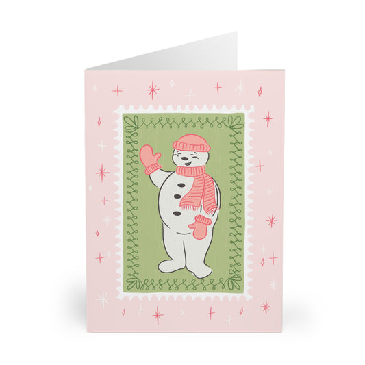 Waving Snowman Christmas Cards (5 Pack)