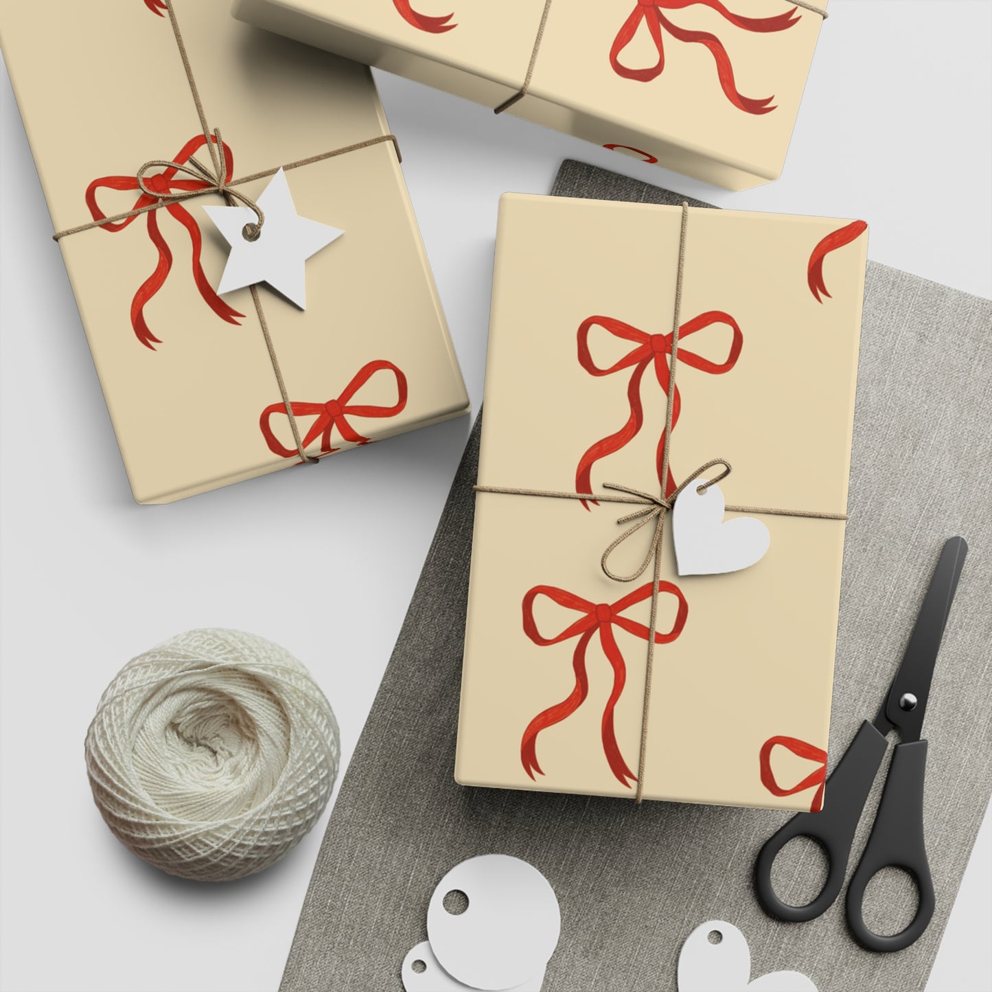 Bow wrapping paper sheets