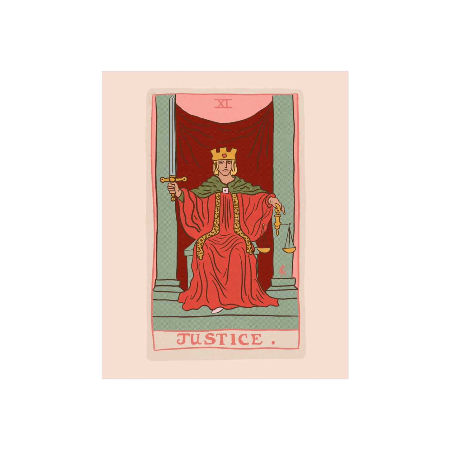 Justice Tarot Card Wall Art