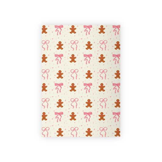 Gingerbread Men Gift Wrapping Paper Rolls, 1pc