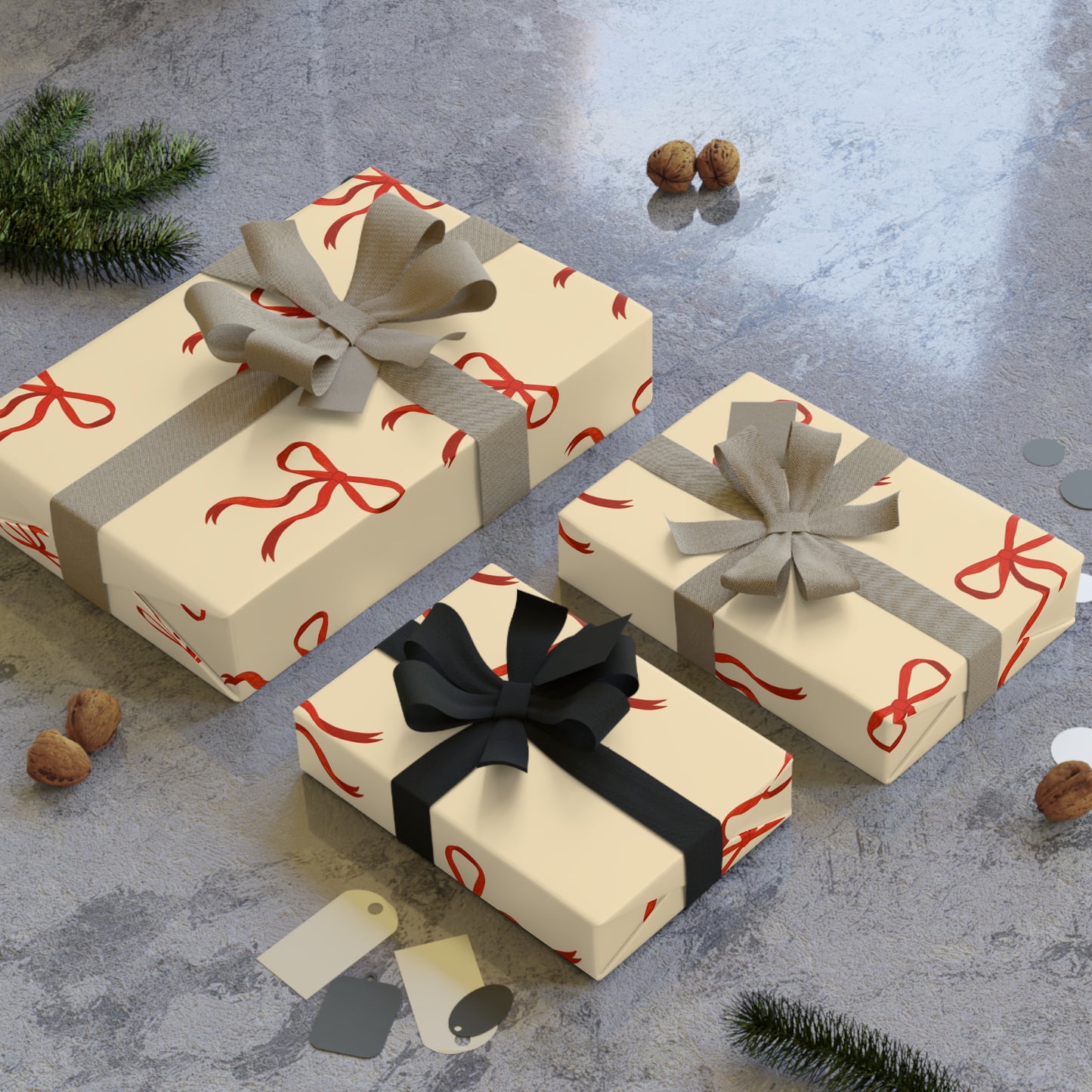 Bow wrapping paper sheets
