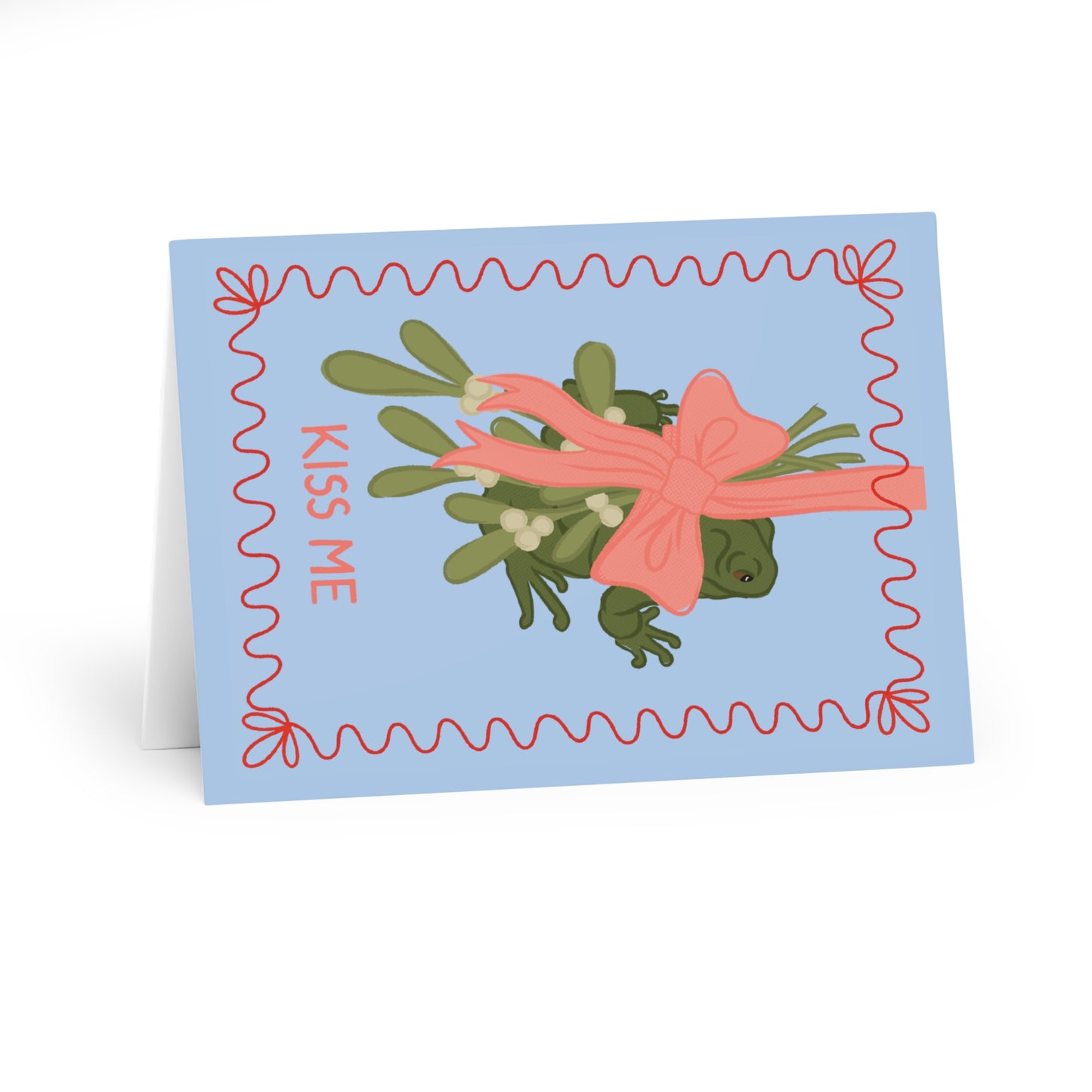 Kiss Me Under the Mistletoad Christmas Cards (5 Pack)
