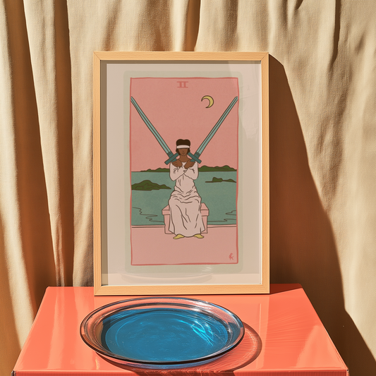 Two of Swords Tarot Card Wall Art